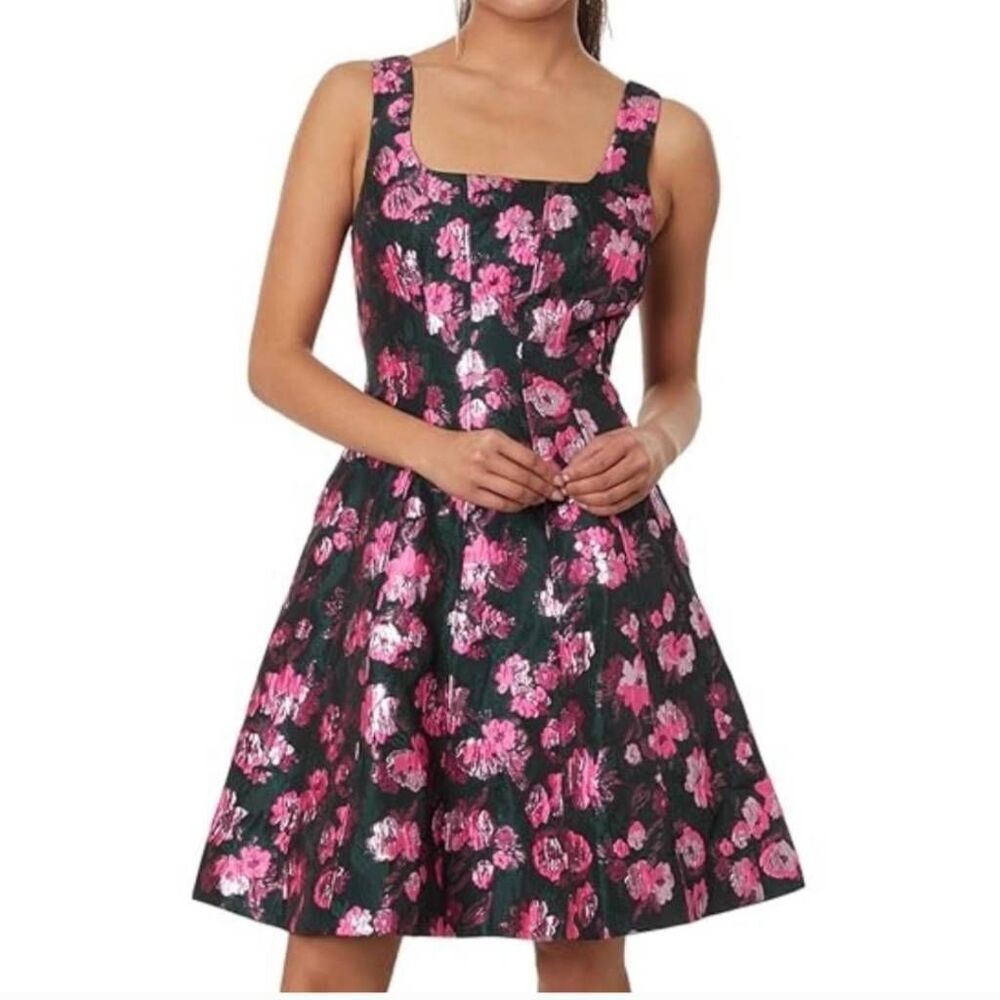 Lilly Pulitzer Black Dress with Pink Floral Pattern
